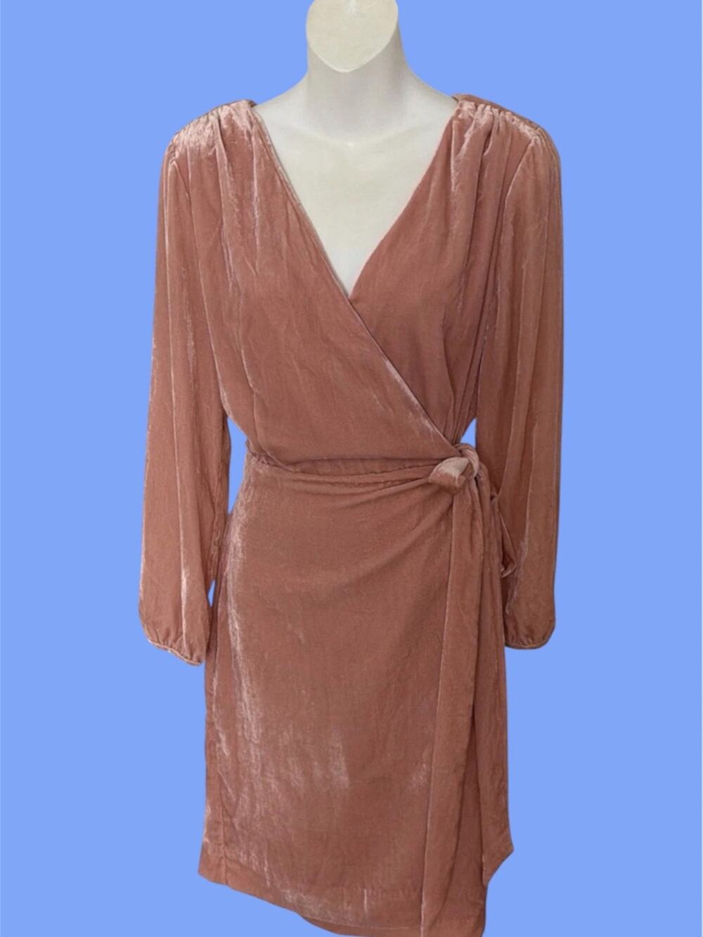 J. Crew Blush Pink Velvet Wrap Dress